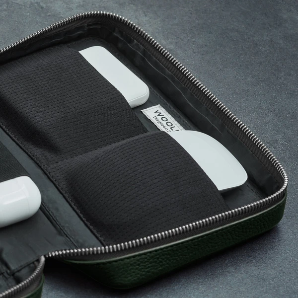 Woolnut kožený Tech Organizér tmavo zelený - Organizéry - Obrázok L1Q4000701