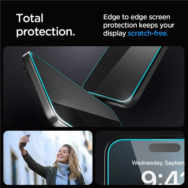 Spigen Glass tR EZ Fit Privacy 2 Pack tvrdené sklo iPhone 15 Pro číre - Ochranné fólie a sklo - Obrázok L1Z8000601