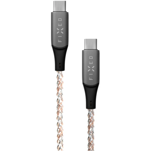 FIXED USB-C/USB-C svietiaci napájací kábel 60W 1,2m dúhový - Káble a redukcie - Obrázok L273000701