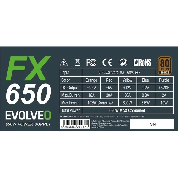 EVOLVEO FX 650 650W bulk - Zdroje - Obrázok L27A000K01