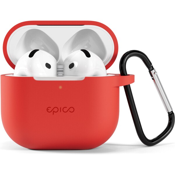 Epico odolný silikónový kryt pre Airpods 4 červený
