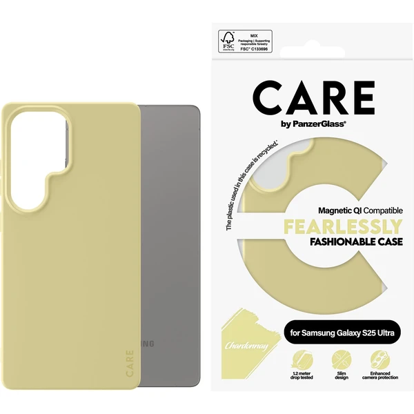 PanzerGlass® CARE kryt Samsung Galaxy S25 Ultra Fearlessly zeleno-žltý (Chardonnay) QI - Puzdra - Obrázok L4FC000J01