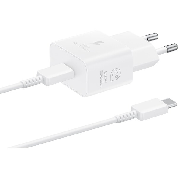 E-shop Samsung USB-C 25W GaN nabíjačka s USB-C káblom biela (Bulk)