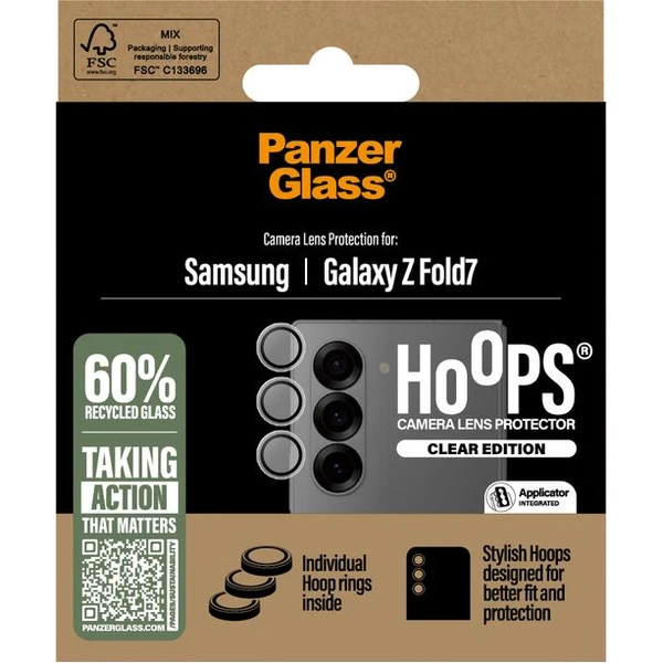 PanzerGlass® Hoops™ krúžky pre šošovky fotoaparátu Samsung Galaxy Z Fold7 číra - Ochranné fólie a sklo - Obrázok L4SE000K01