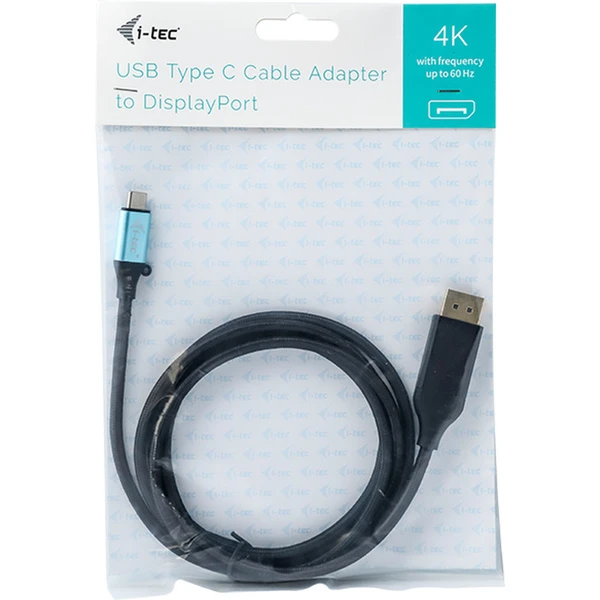 i-tec USB-C/DisplayPort kábel 4K 2m čierny - Káble a redukcie - Obrázok L4VV000501