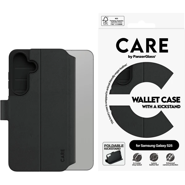PanzerGlass® CARE púzdro Samsung Galaxy S25 Wallet Kickstand - Puzdra - Obrázok L5FC000J01