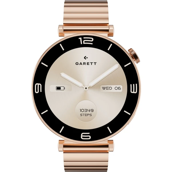 Garett Smartwatch ružovo zlatá pevná oceľ - Inteligentné hodinky - Obrázok L5XD000N01