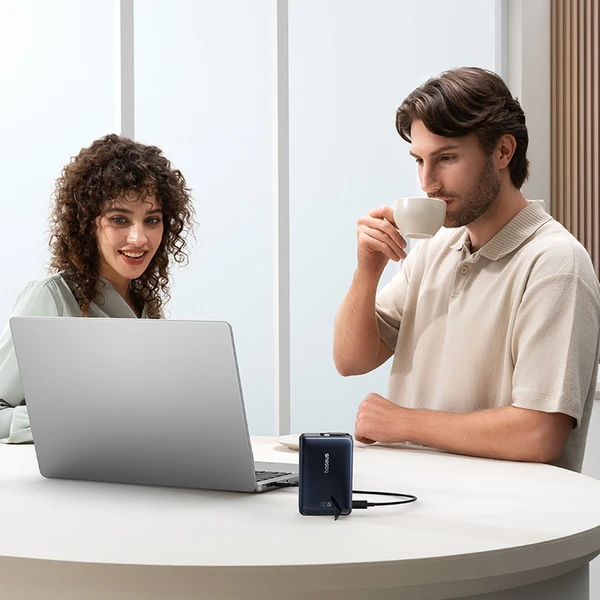 Powerbanka Baseus Nomos Qi2 10000mAh 45W s káblom USB-C čierna - Powerbanky - Obrázok L7AE000N01