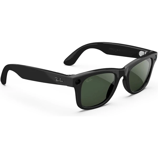 Meta RAY-BAN Wayfarer Gen2 (Veľké) chytré lesklé okuliare (zatemňovacie - číre/zelené) čierne - AR okuliare - Obrázok L7AJ000K01