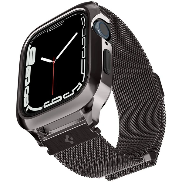 Spigen Metal Fit Pro remienok s puzdrom Apple Watch 9/8/7 (45mm) grafitový - Remienky - Hlavný obrázok