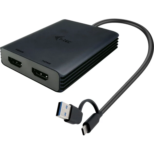 i-tec USB-A/C -> 2x HDMI redukcia 4K čierna - Káble a redukcie - Hlavný obrázok