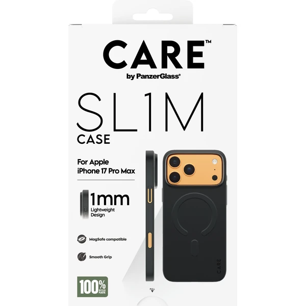 PanzerGlass® CARE SL1M (1mm) MagSafe kryt Apple iPhone 17 Pro Max čierny - Puzdra - Obrázok L7XL000K01