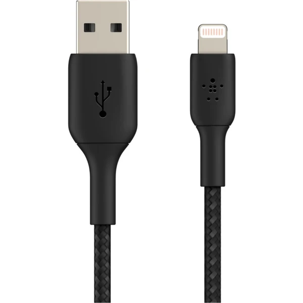 Belkin BOOST Charge Braided Lightning/USB-A odolný kábel, 15cm, čierny - Káble - Obrázok L839400301