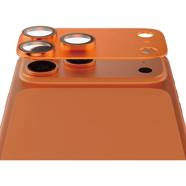 PanzerGlass® FENDER hliníková ochrana fotoaparátu Apple iPhone 17 Pro oranžová - Ochranné fólie a sklo - Obrázok L8XL000K01