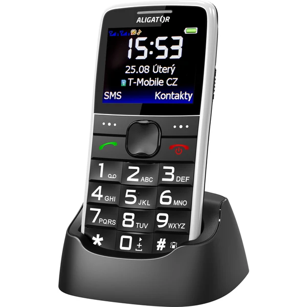 ALIGATOR A675 Senior biely + stolná nabíjačka - Mobilné telefóny - Hlavný obrázok