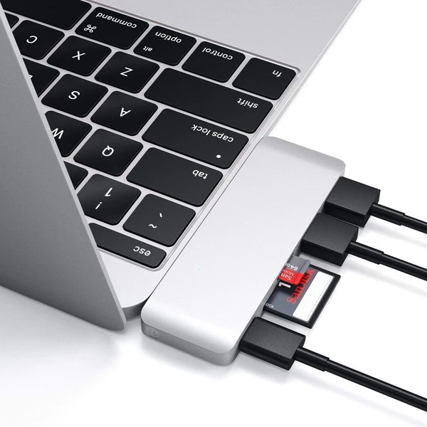 Satechi Passthrough USB hub pre MacBook strieborný - USB huby - Obrázok LACE100301
