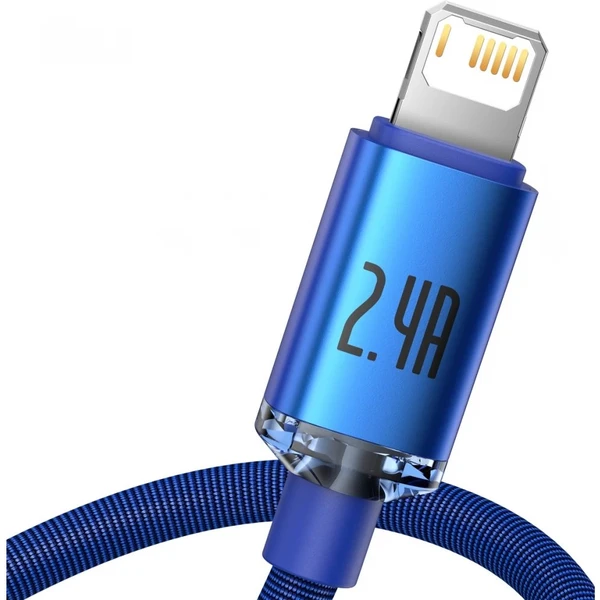 Baseus Crystal Shine USB-A/Lightning napájací kábel 20W 1,2m modrý - Káble a redukcie - Obrázok LARL100501