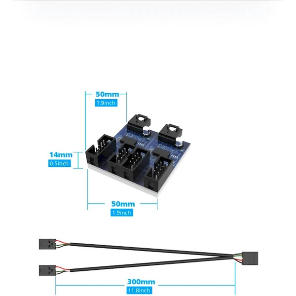 Akasa USB 2.0 interný HUB 1-4 - USB huby - Obrázok LBBJ000K01