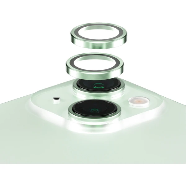 PanzerGlass HoOps ochranné krúžky Apple iPhone 15/15 Plus - zelený hliník - Ochranné fólie a sklo - Hlavný obrázok
