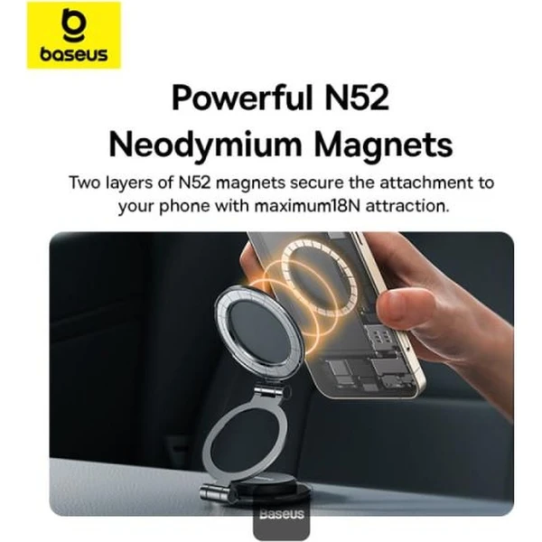 Baseus MagPro Series II držiak do auta s magnetom na palubnú dosku čierny - Držiaky - Obrázok LC9R000K01