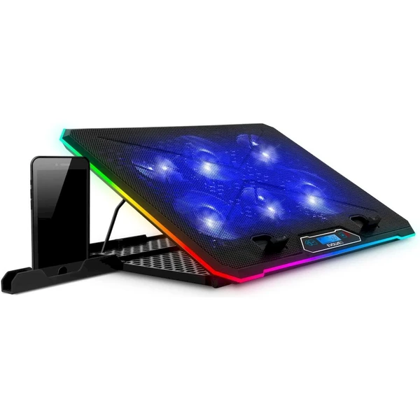 EVOLVEO Ania 9 RGB nastaviteľný podstavec pre notebook - Chladiace podložky - Obrázok LCBJ000K01