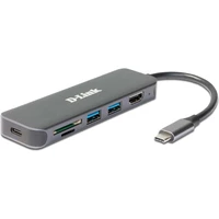 D-Link 6v1 USB-C Hub + čítačka kariet antracitový - USB huby