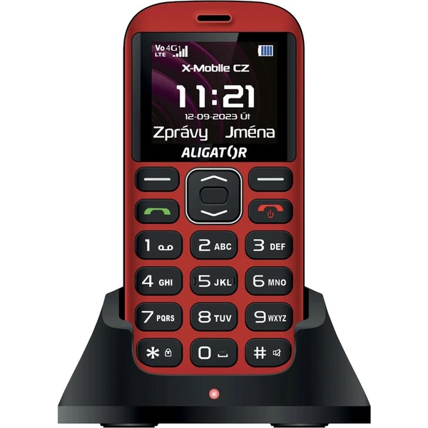 Aligator A720 4G Senior + nabíjací stojanček červený - Mobilné telefóny - Obrázok LDP0000L01