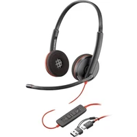 Poly Blackwire 3220 Stereo USB-C Headset + USB-C/A Adapter (Bulk) - Slúchadlá