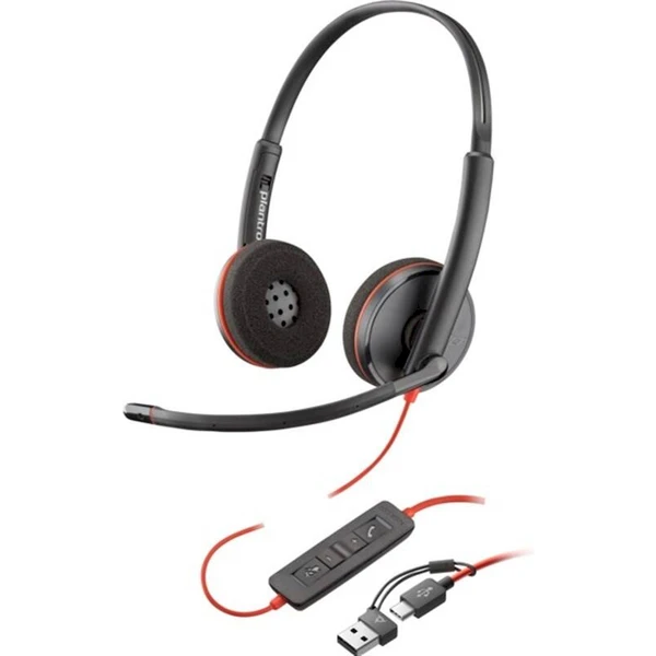 Poly Blackwire 3220 Stereo USB-C Headset + USB-C/A Adapter (Bulk) - Slúchadlá - Hlavný obrázok