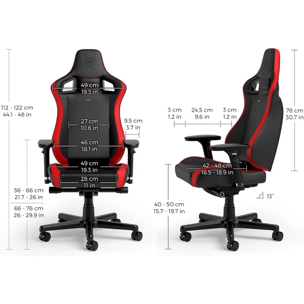 noblechairs EPIC Compact herná stolička čiernočervená - Stoličky - Obrázok LEUA000J01