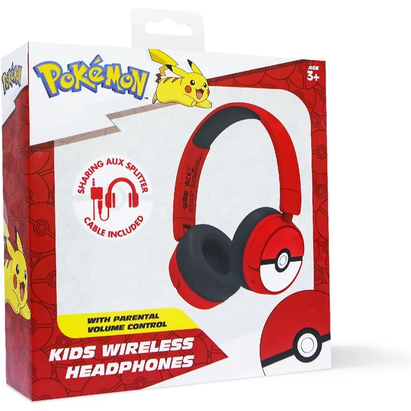 OTL bezdrôtové slúchadlá detské s motívom PokéBall červená - Slúchadlá - Obrázok LGTM100501
