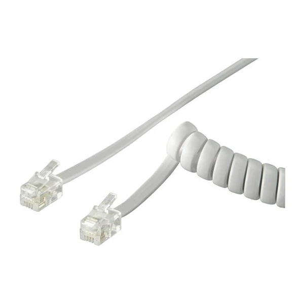 PremiumCord RJ14/RJ14 telefónny kábel 4m biely - Káble a redukcie - Hlavný obrázok