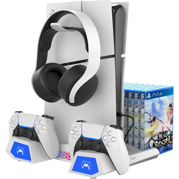 iPega P5S023 Nabíjací Stojan s Chladením pre PS5/PS5 Slim/PS5 Pro biely - Nabíjačky - Hlavný obrázok