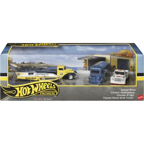 Mattel Hot Wheels Premium Speed Waze, Classic Hydroplane, Citroen H Van, Toyota Stout Drift Truck - Hračky - Hlavný obrázok