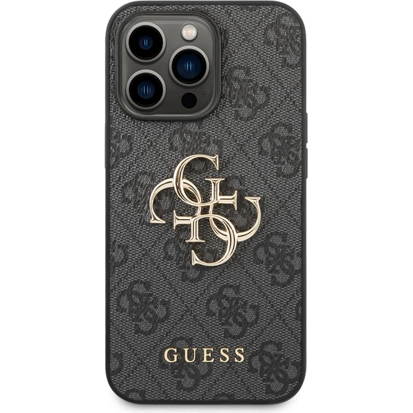 Guess PU 4G Metal Logo kryt iPhone 14 Pro sivý - Puzdra - Obrázok LKUF100501