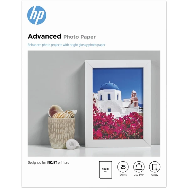 HP Advanced Glossy Photo Paper 25 hárkov/13 x 18 cm bezokrajová tlač - Fotopapiere - Hlavný obrázok