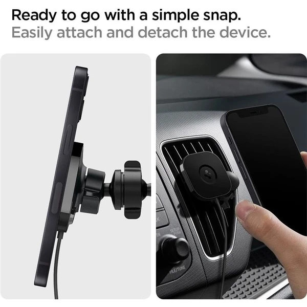 Spigen OneTap MagSafe Car Mount (ITS12W) držiak do auta čierny - Držiaky - Obrázok LNK0000N01