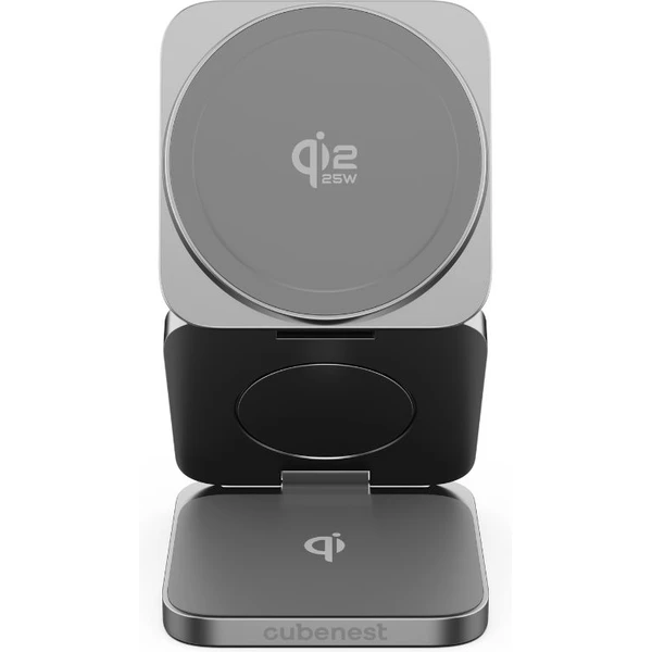 Cubenest SQ312 Ultra Qi2.2 (MagSafe) 3v1 nabíjačka (35W) sivá - Nabíjačky - Obrázok LO5I000K01