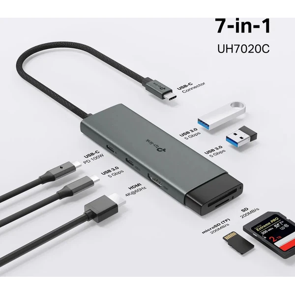 TP-Link UH7020C 7v1 USB-C Hub sivý - USB huby - Obrázok LO5M000K01
