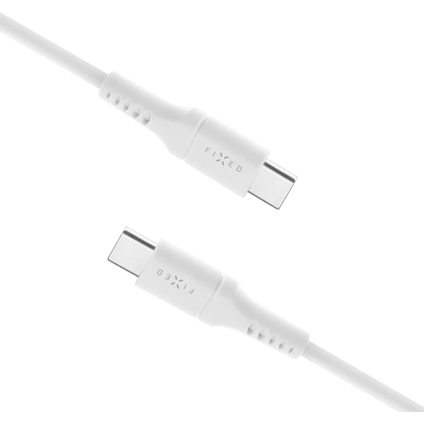 FIXED Tekutý silikónový USB-C/USB-C napájací kábel 60W 2m biely - Káble a redukcie - Obrázok LOS1000601