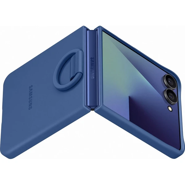 Samsung Ring Silicone Case ochranný kryt Galaxy Z Flip7 modrý - Puzdra - Obrázok LPGE000K01