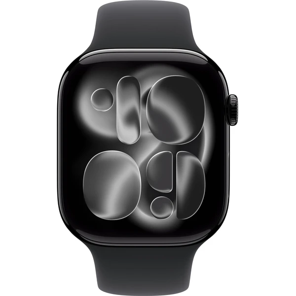 Apple Watch Series 11 (46mm) Klavírne čierny hliník s čiernym športovým remienkom M/L - Inteligentné hodinky - Obrázok LPNH000K01