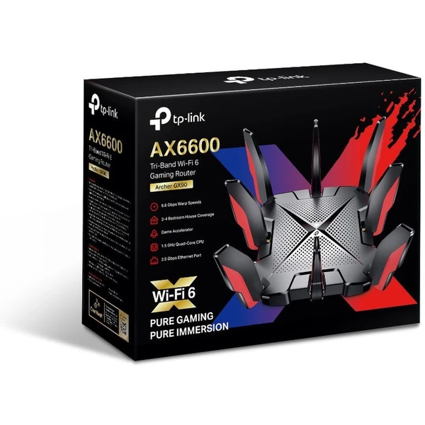 TP-Link Archer GX90 Wi-Fi 6 herný router čierny - Wi-Fi routery - Obrázok LQMC300401