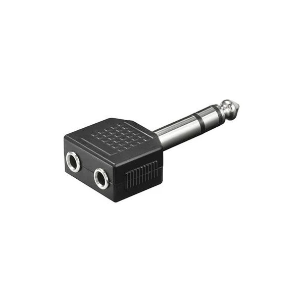 PremiumCord 6,35mm/2x 3,5mm redukcia čierna - Káble a redukcie - Hlavný obrázok