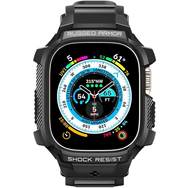 Spigen Rugged Armor Pro remienok s puzdrom Apple Watch Ultra 3/2/1 (49mm) čierny - Puzdra - Obrázok LTK0000N01