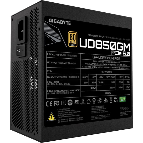 GIGABYTE UD850GM PG5 850W - Zdroje - Obrázok LTOK000K01