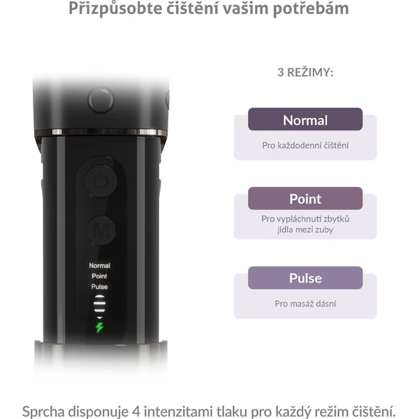 TrueLife AquaFloss Mini M50 ústna sprcha čierna - Ústne sprchy - Obrázok LTUL000K01