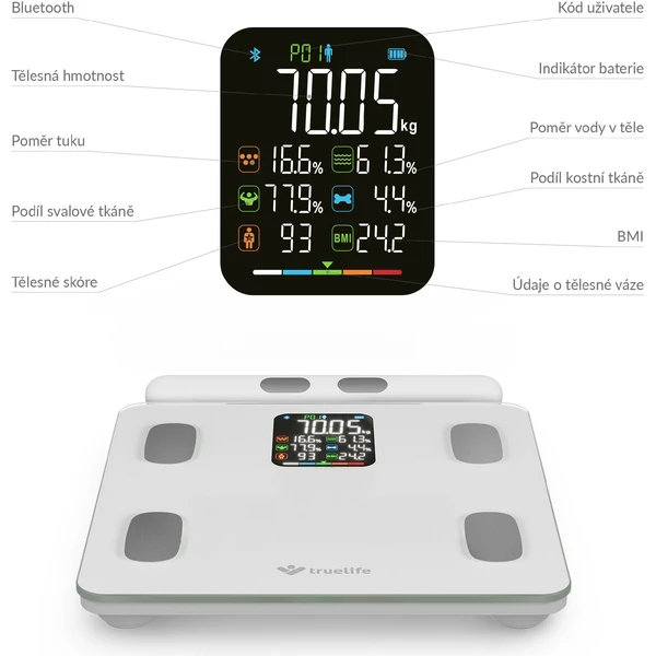 TrueLife FitScale W8 múdra váha biela - Inteligentné váhy - Obrázok LVUL000K01