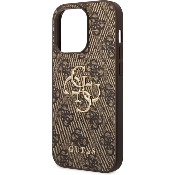 Guess PU 4G Metal Logo kryt iPhone 15 Pro Max hnedý - Puzdra - Obrázok LXK8000601