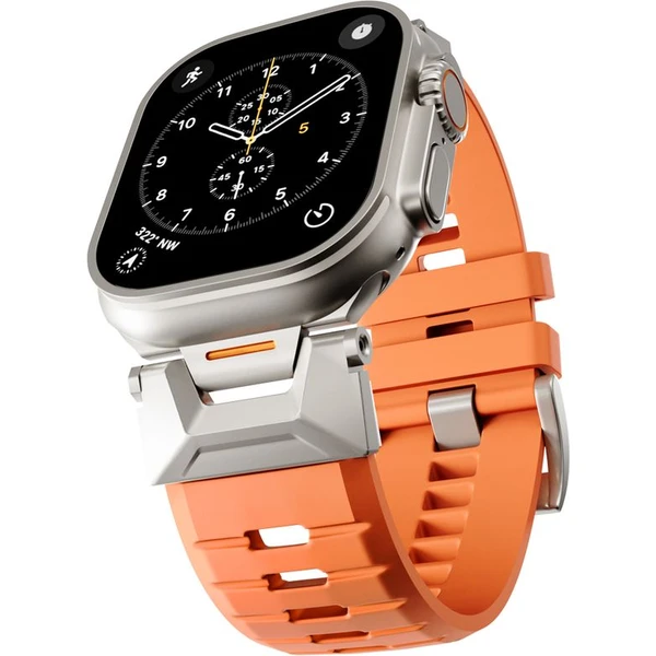 Epico Rubber Pro remienok s nerezovým zapínaním pre Apple Watch 49/46/45/44/42mm oranžový - Remienky - Hlavný obrázok